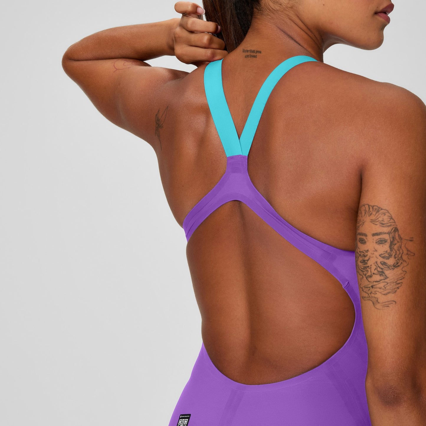 Fastskin LZR Pure Valor 2.0 Openback Kneeskin Purple/Blue - Speedo