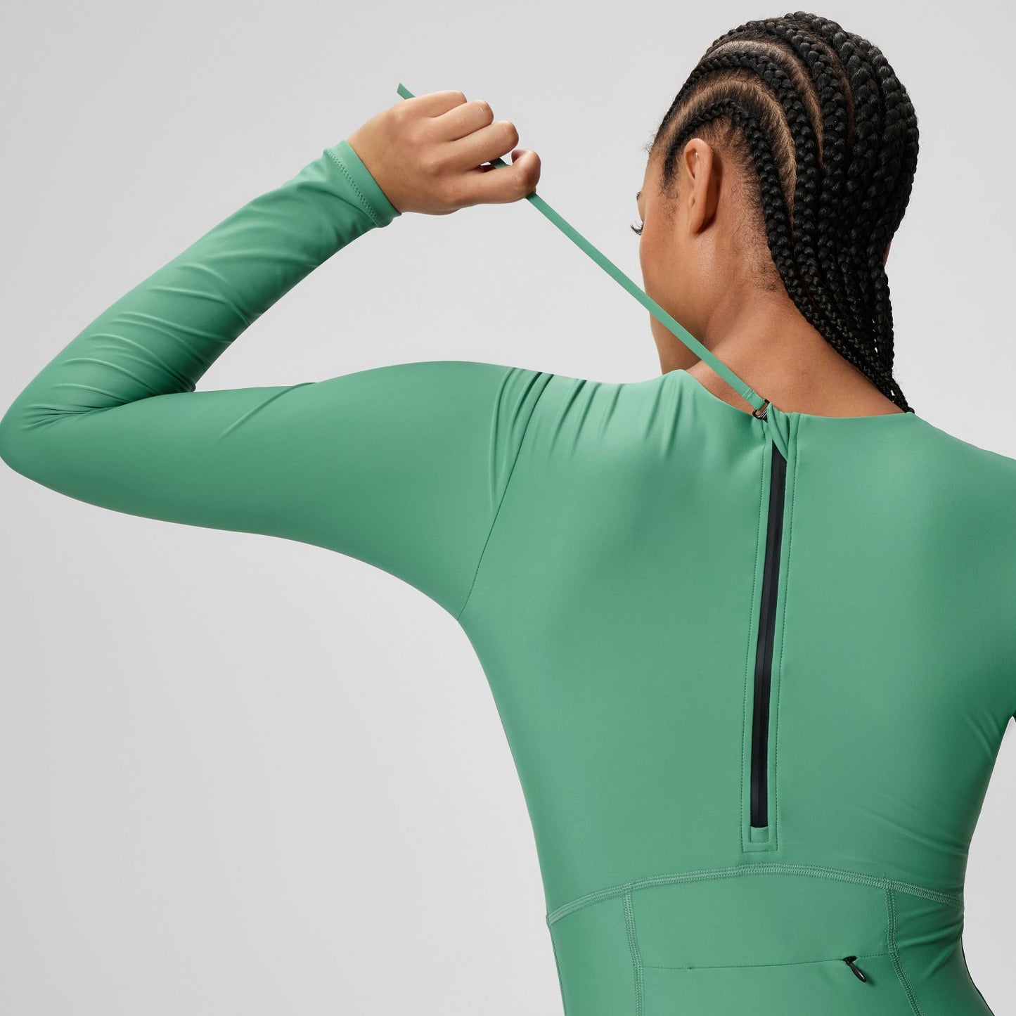Ocean Flex Long Sleeve Zip Swimsuit Green - Speedo