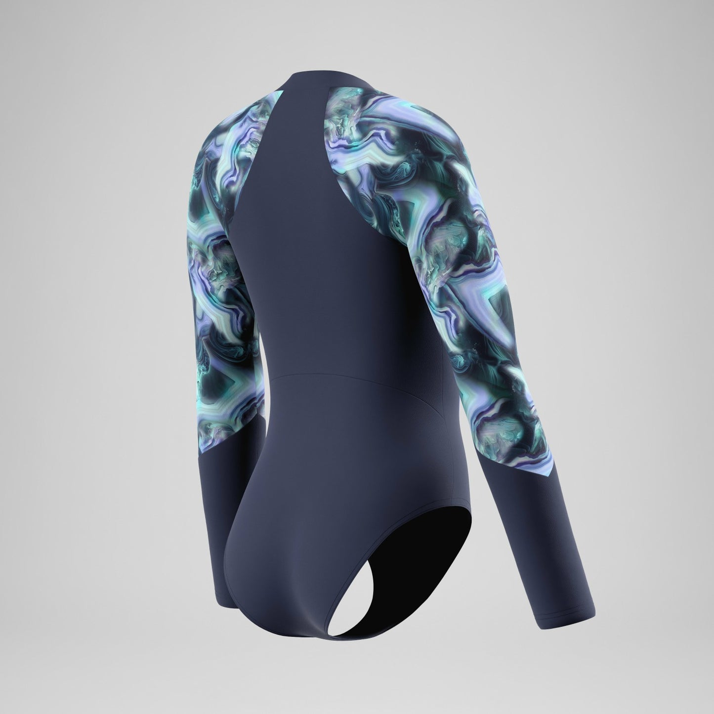 Modern Coverage Printed Long Sleeve Swimsuit Navy - Speedo