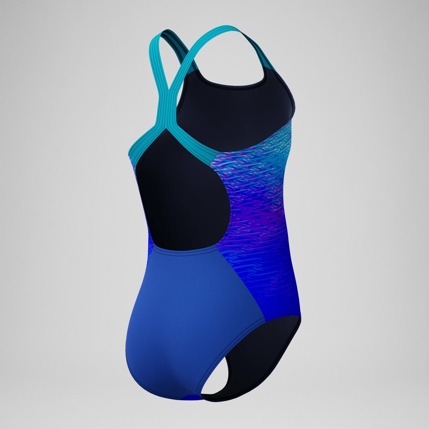Girls Printed Powerback One Piece Blue/Turquoise - Speedo