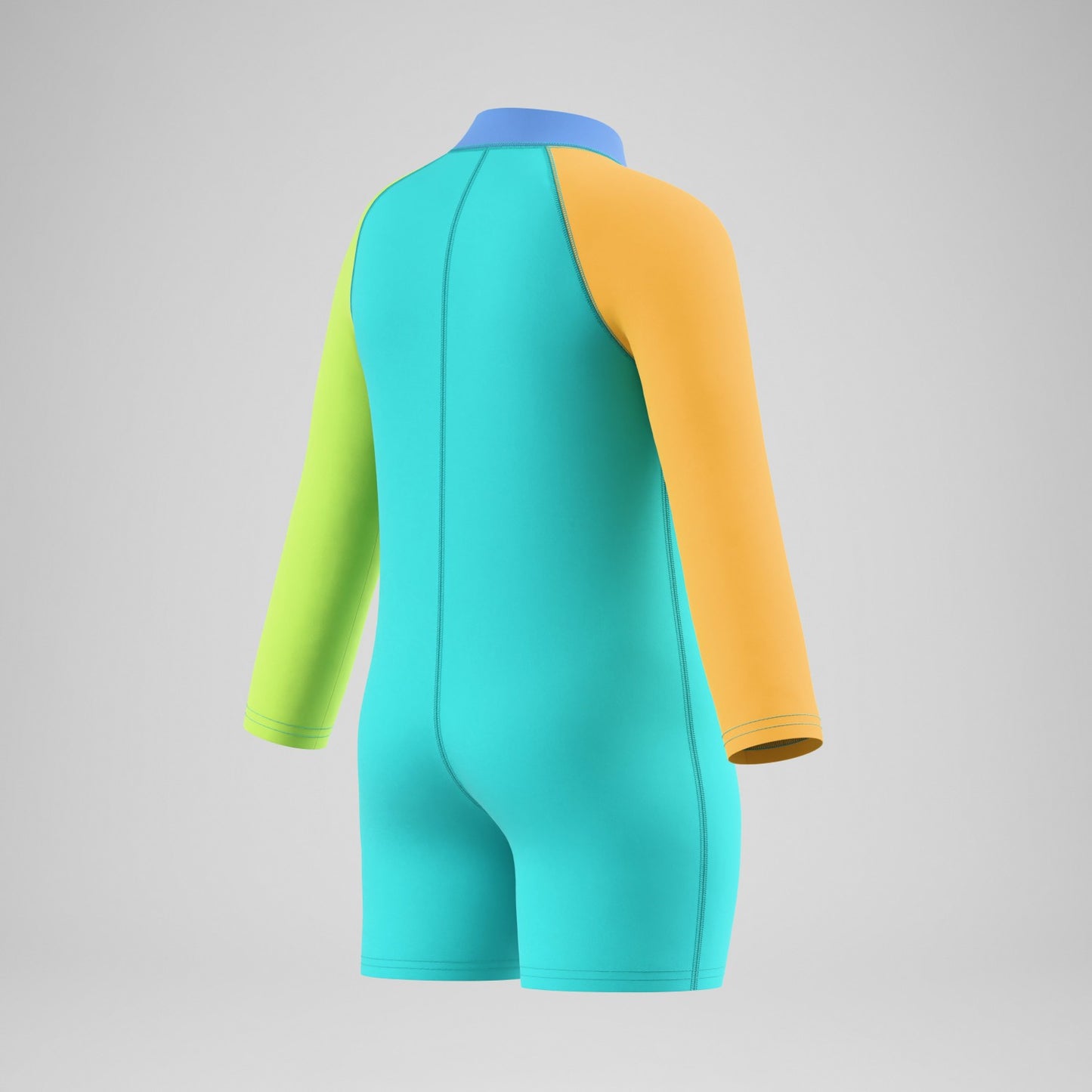 Infants Colourblock Long Sleeve Zip Swimsuit Green/Orange - Speedo
