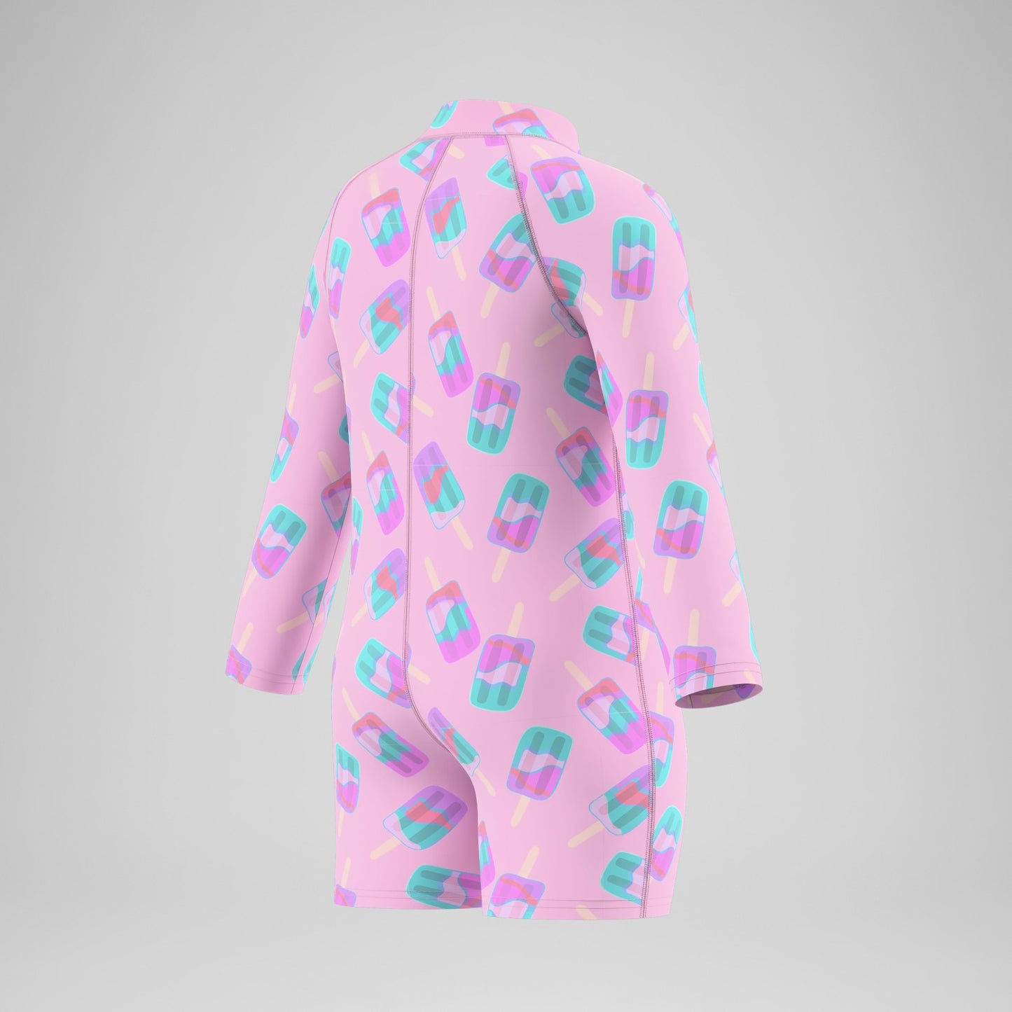 Infants Printed Long Sleeve Zip Swimsuit Pink - Speedo
