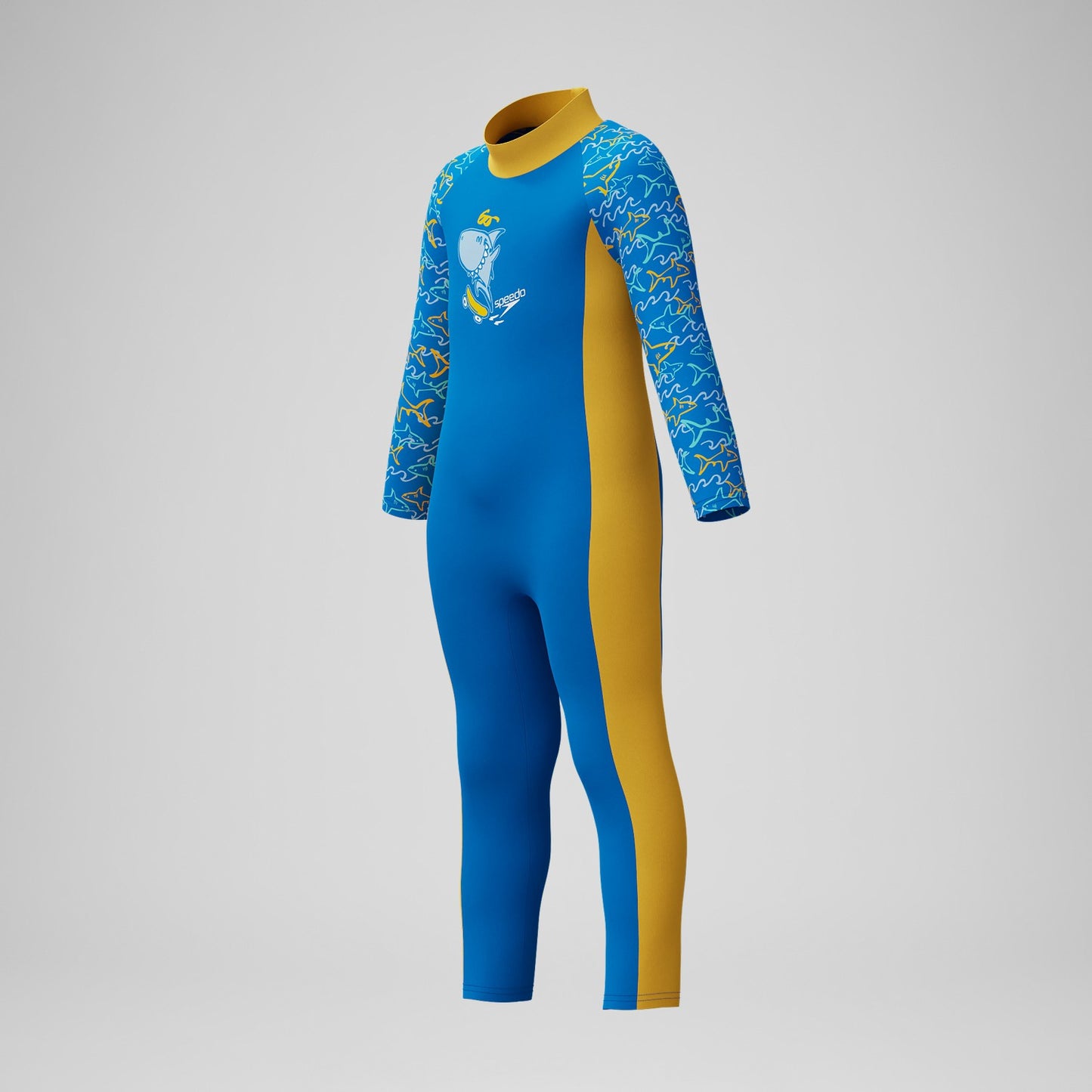 Infant Boys Learn to Swim All-In-One Sun Protection Suit Blue/Yellow - Speedo