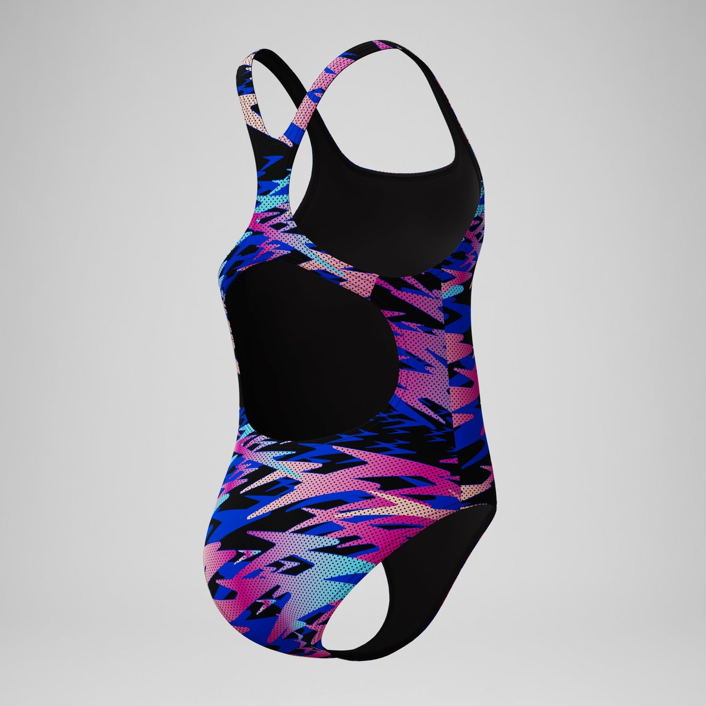 Girls Hyperboom Printed Medalist Swimsuit Black - Speedo