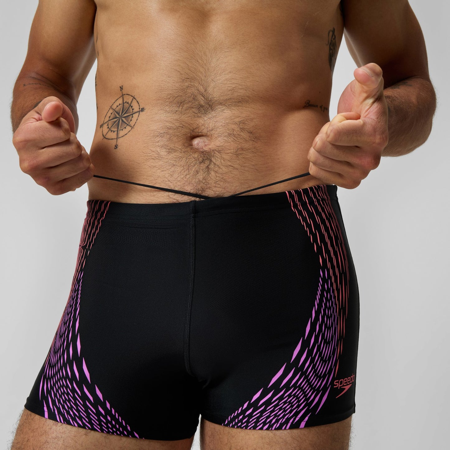 Duo Logo Print Aquashorts Black/Coral - Speedo