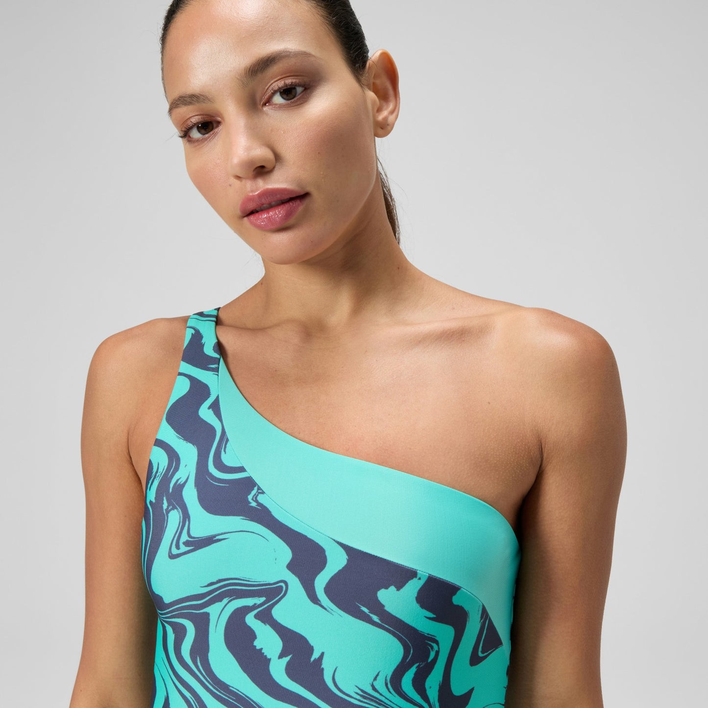 Asymmetric Swimsuit Turquoise/Grey - Speedo
