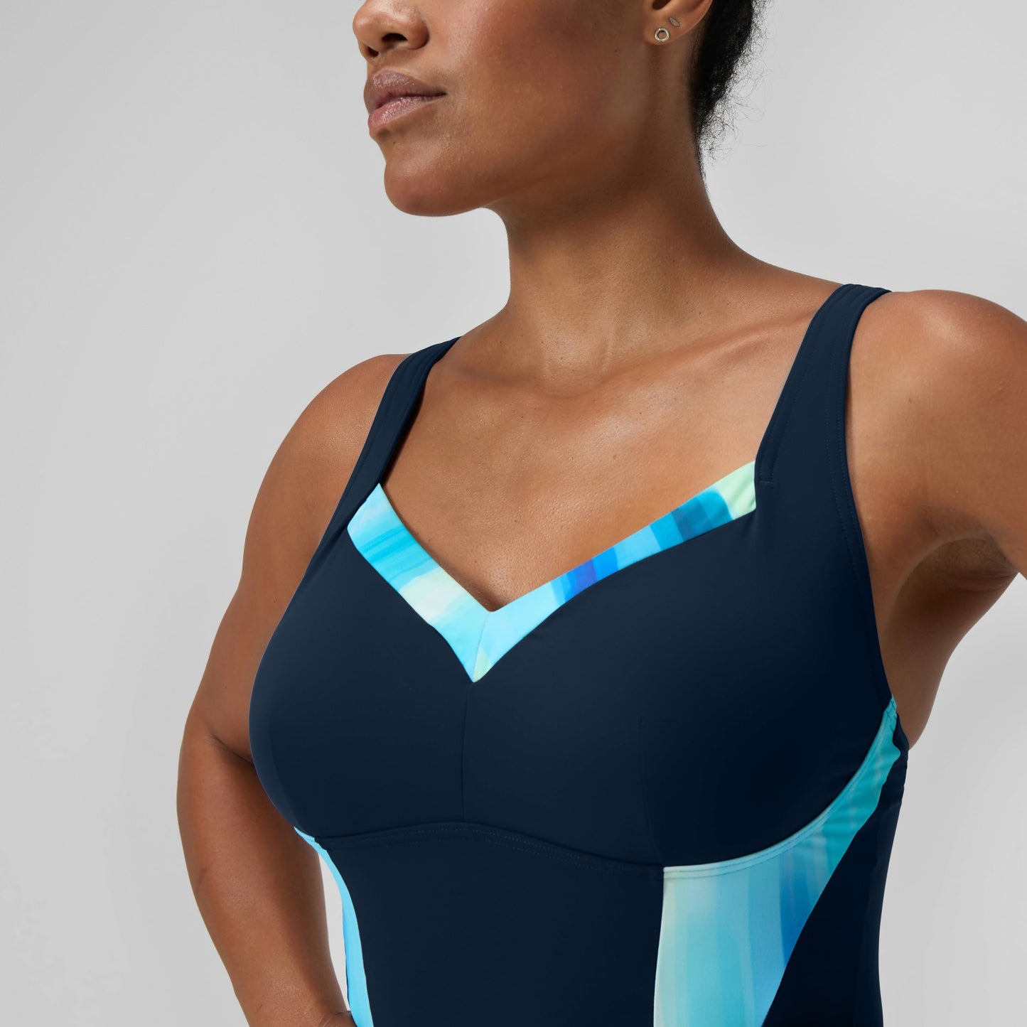 Shaping Printed LunaElustre Swimsuit Navy/Green - Speedo