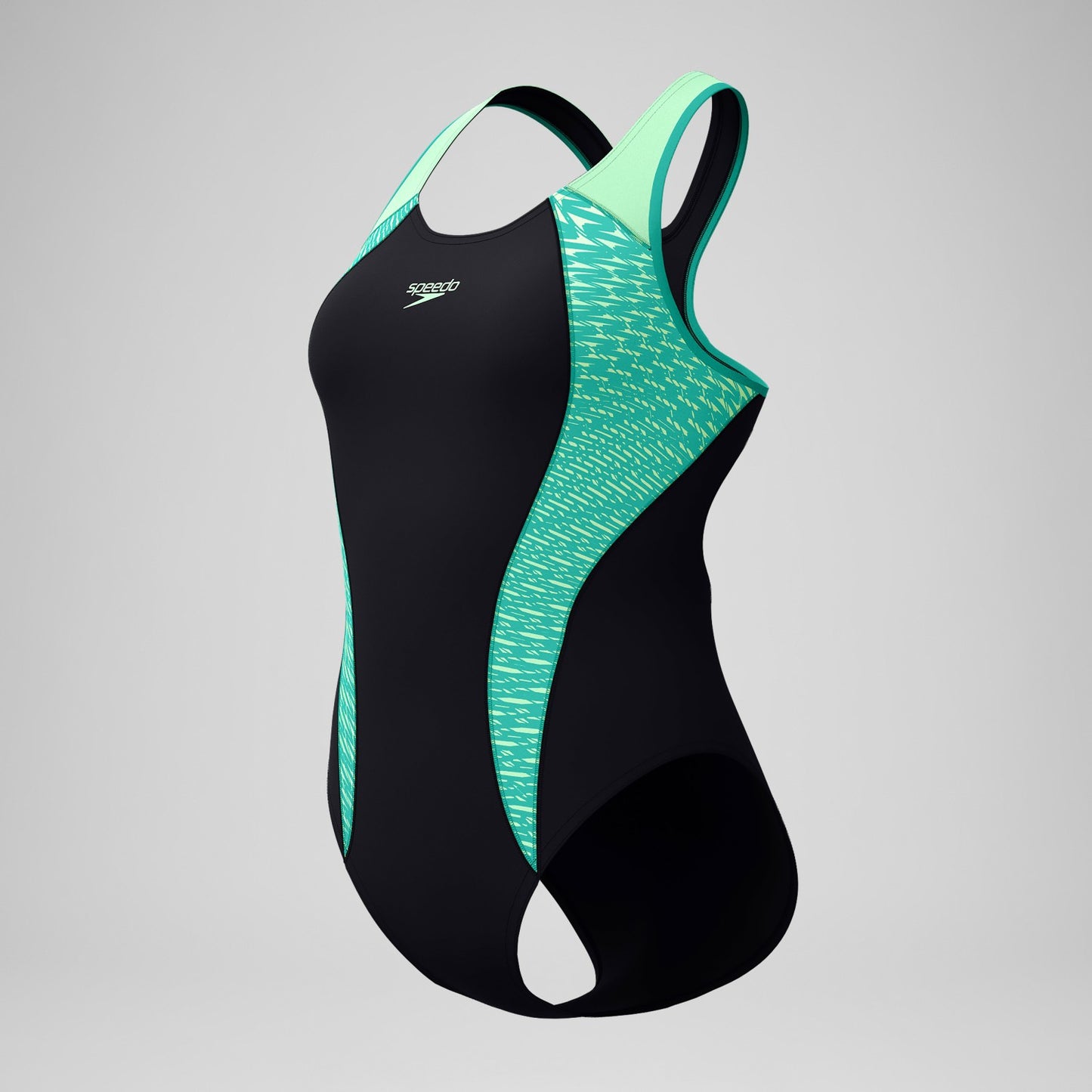 Placement Laneback Swimsuit Black/Turquoise - Speedo