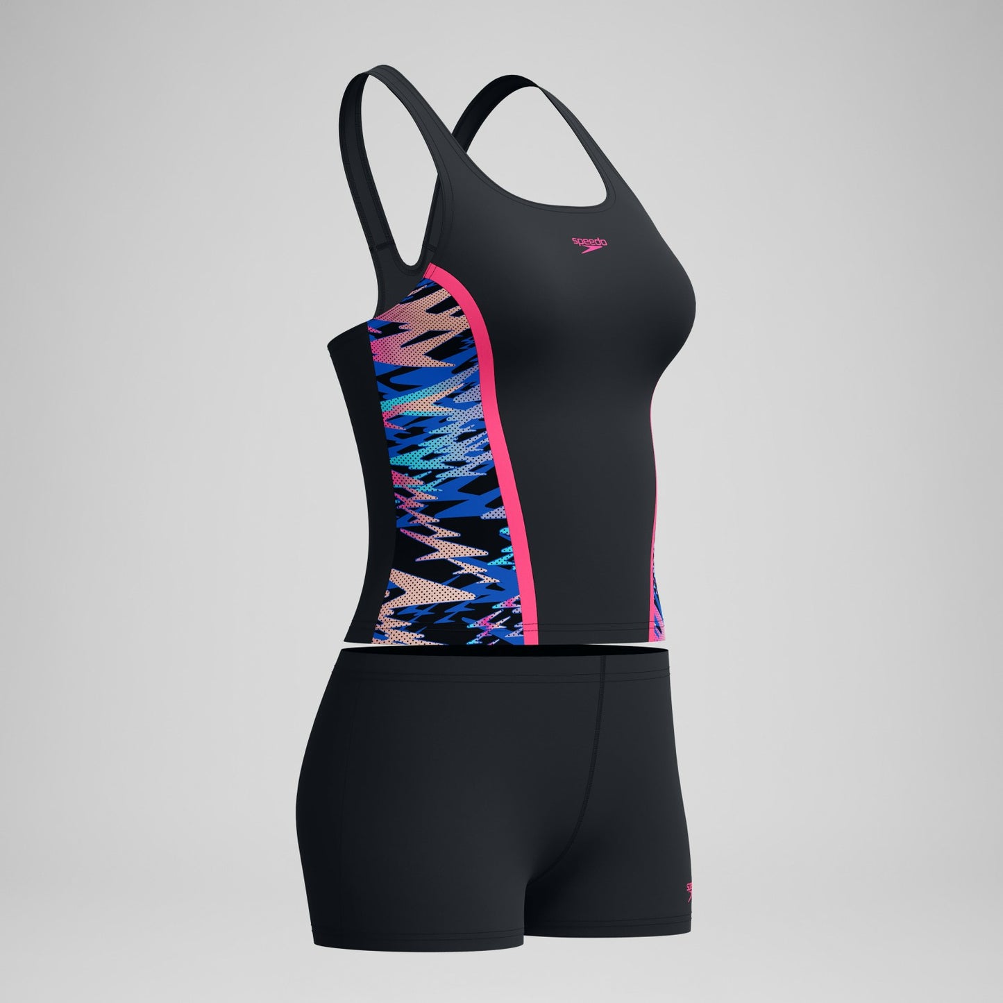Hyperboom Splice Tankini Set Black/Pink - Speedo