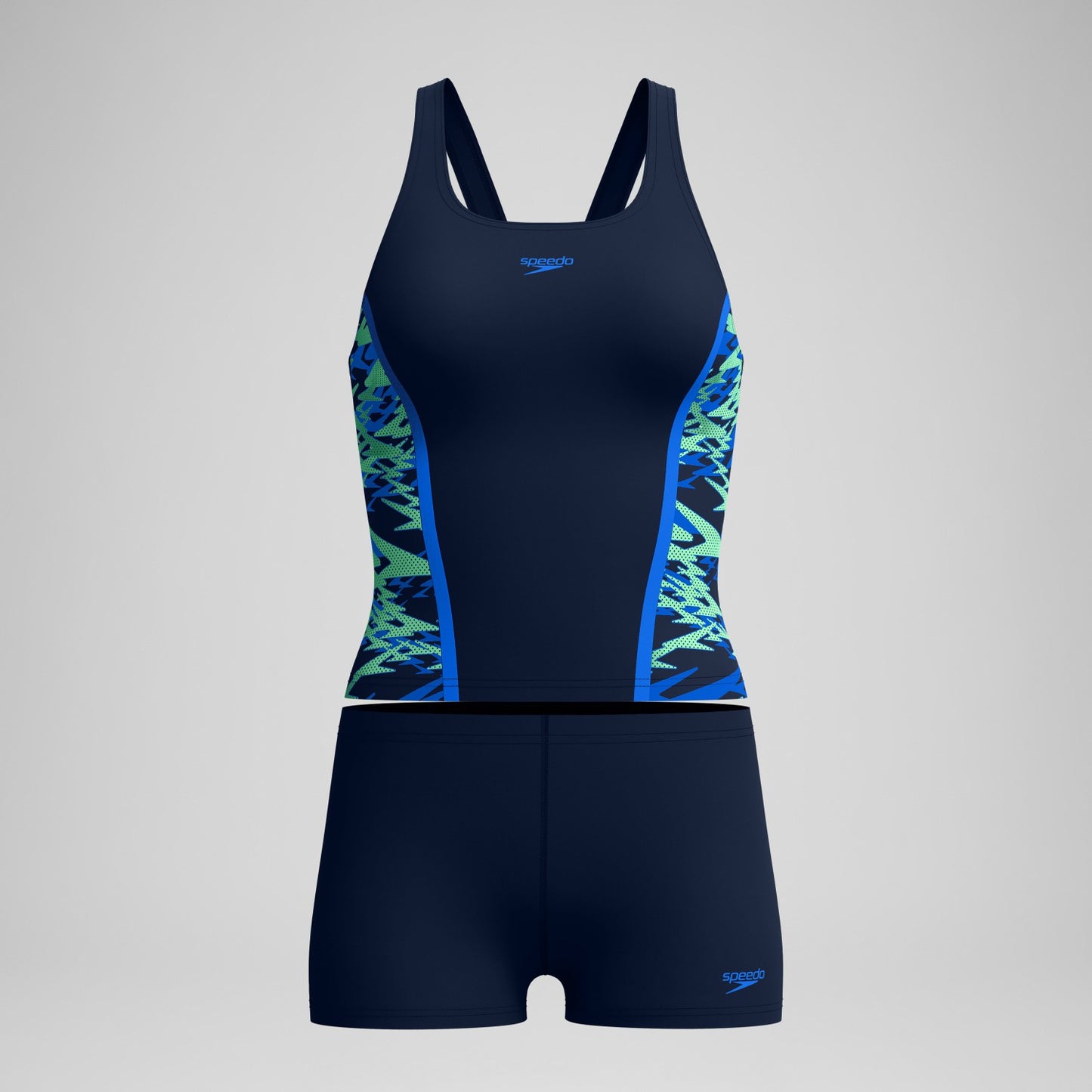 Hyperboom Splice Tankini Set Navy/Green - Speedo