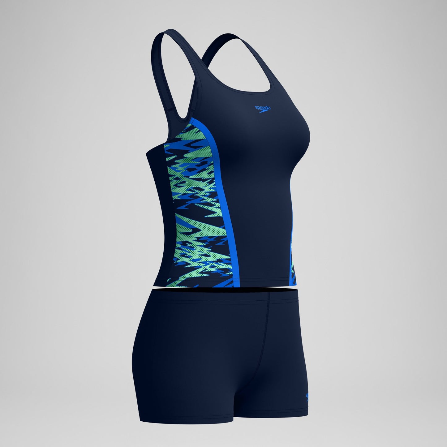 Hyperboom Splice Tankini Set Navy/Green - Speedo