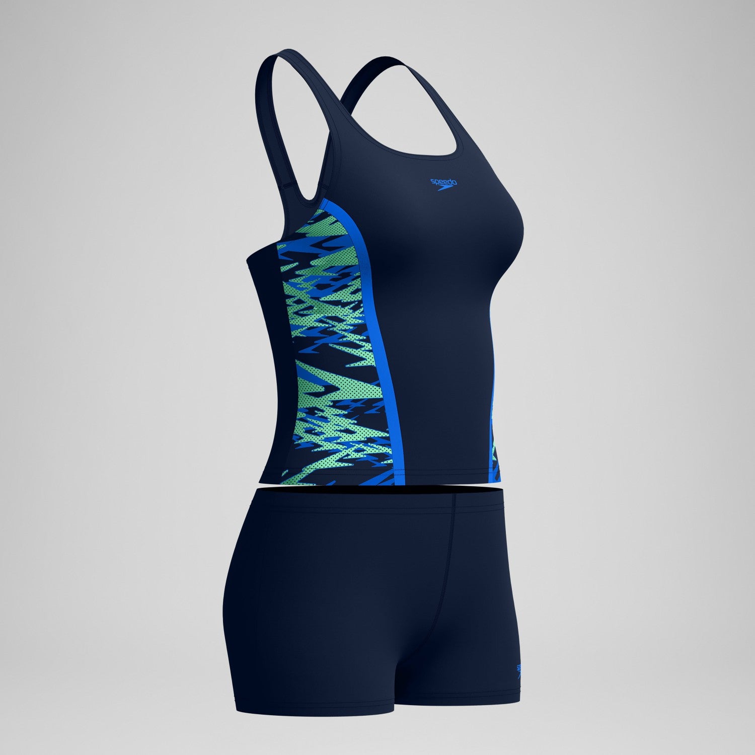 Hyperboom Splice Tankini Set Navy/Green - Speedo