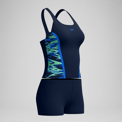 Hyperboom Splice Tankini Set Navy/Green - Speedo