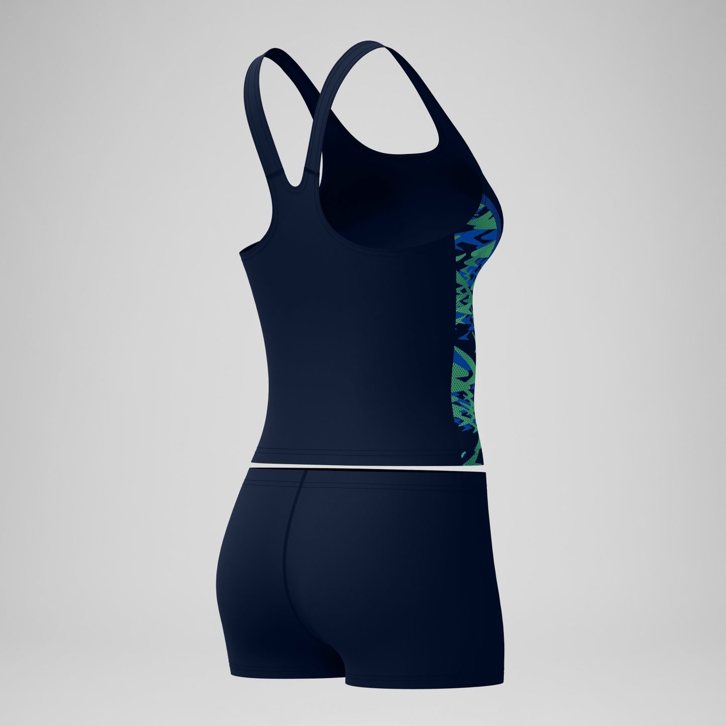 Hyperboom Splice Tankini Set Navy/Green - Speedo