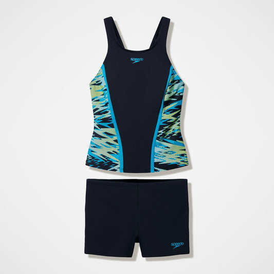 Hyperboom Splice Tankini Set Black/Turquoise - Speedo