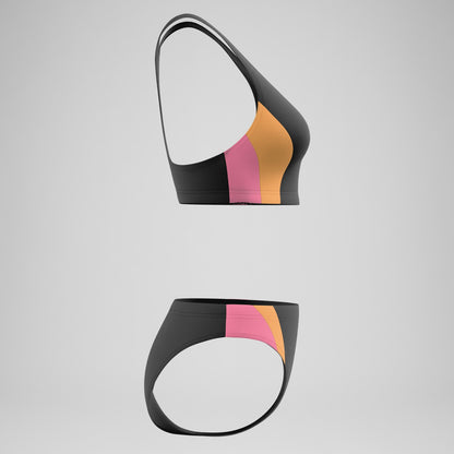 Colourblock Bikini Set Black/Peach - Speedo