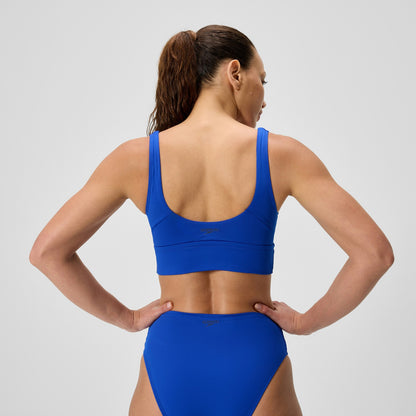Solid Square Neck Bikini Top Blue - Speedo