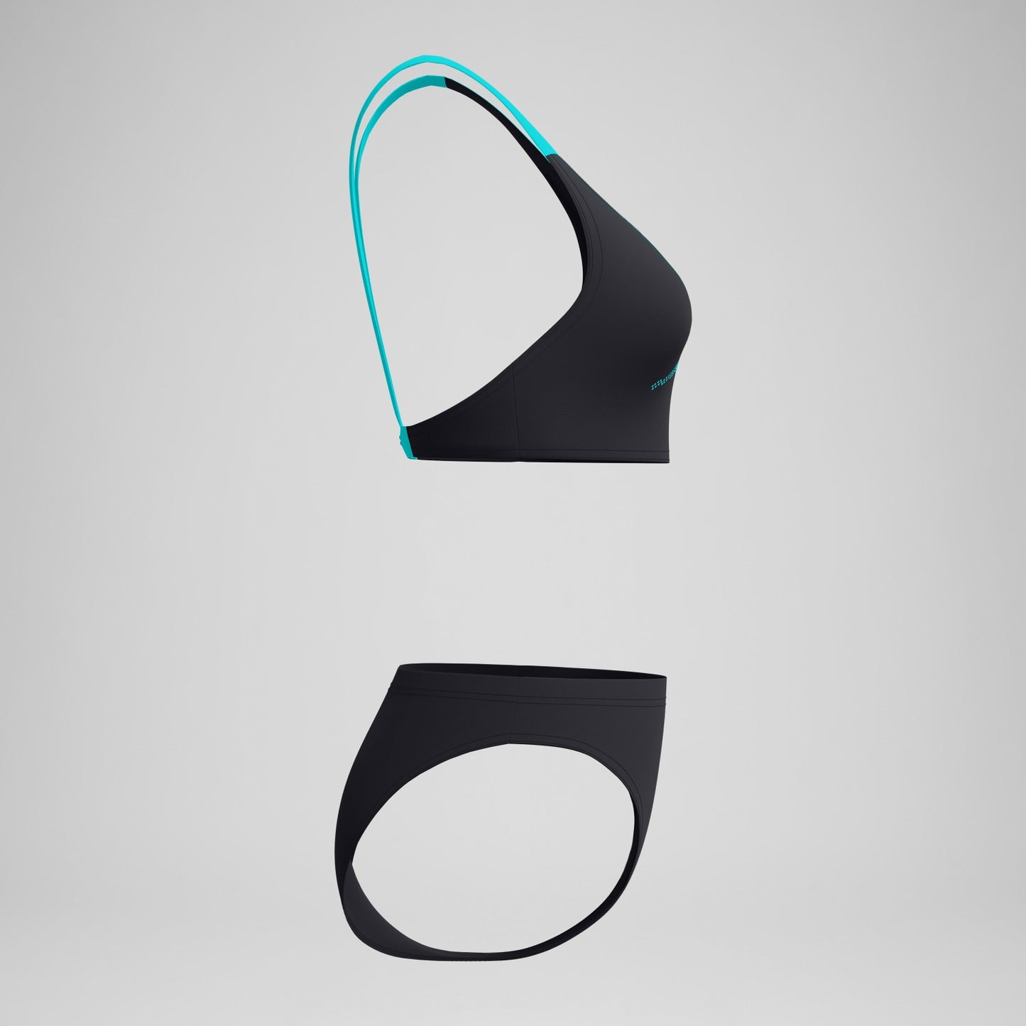 Boom Solid Leaderback Bikini Set Black/Turquoise - Speedo