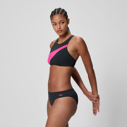 Hyperboom Butterfly Back Bikini Set Black/Pink - Speedo