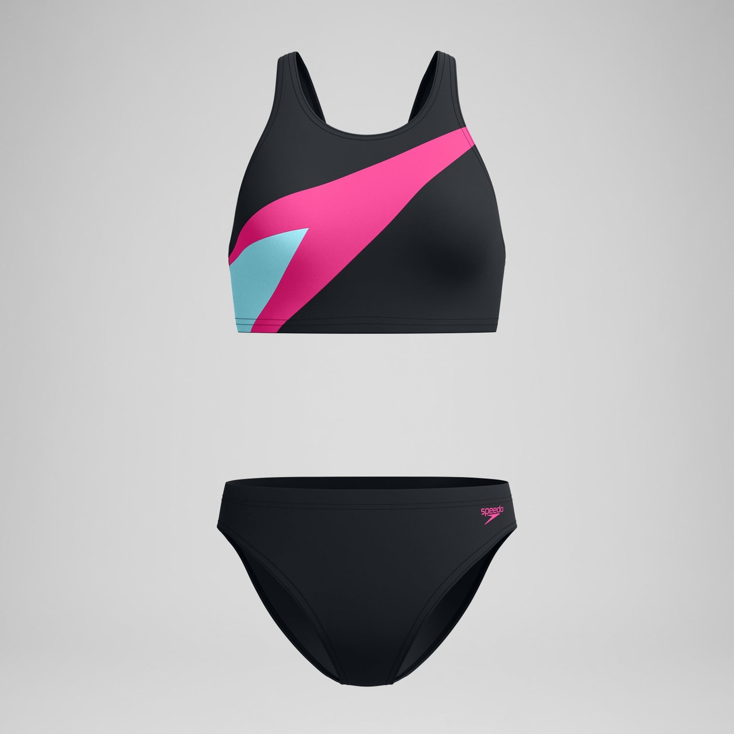 Hyperboom Butterfly Back Bikini Set Black/Pink - Speedo