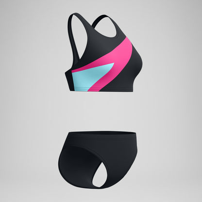 Hyperboom Butterfly Back Bikini Set Black/Pink - Speedo
