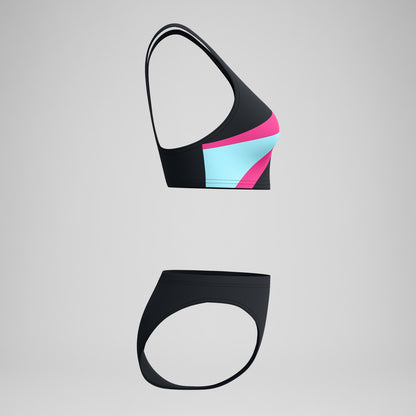 Hyperboom Butterfly Back Bikini Set Black/Pink - Speedo