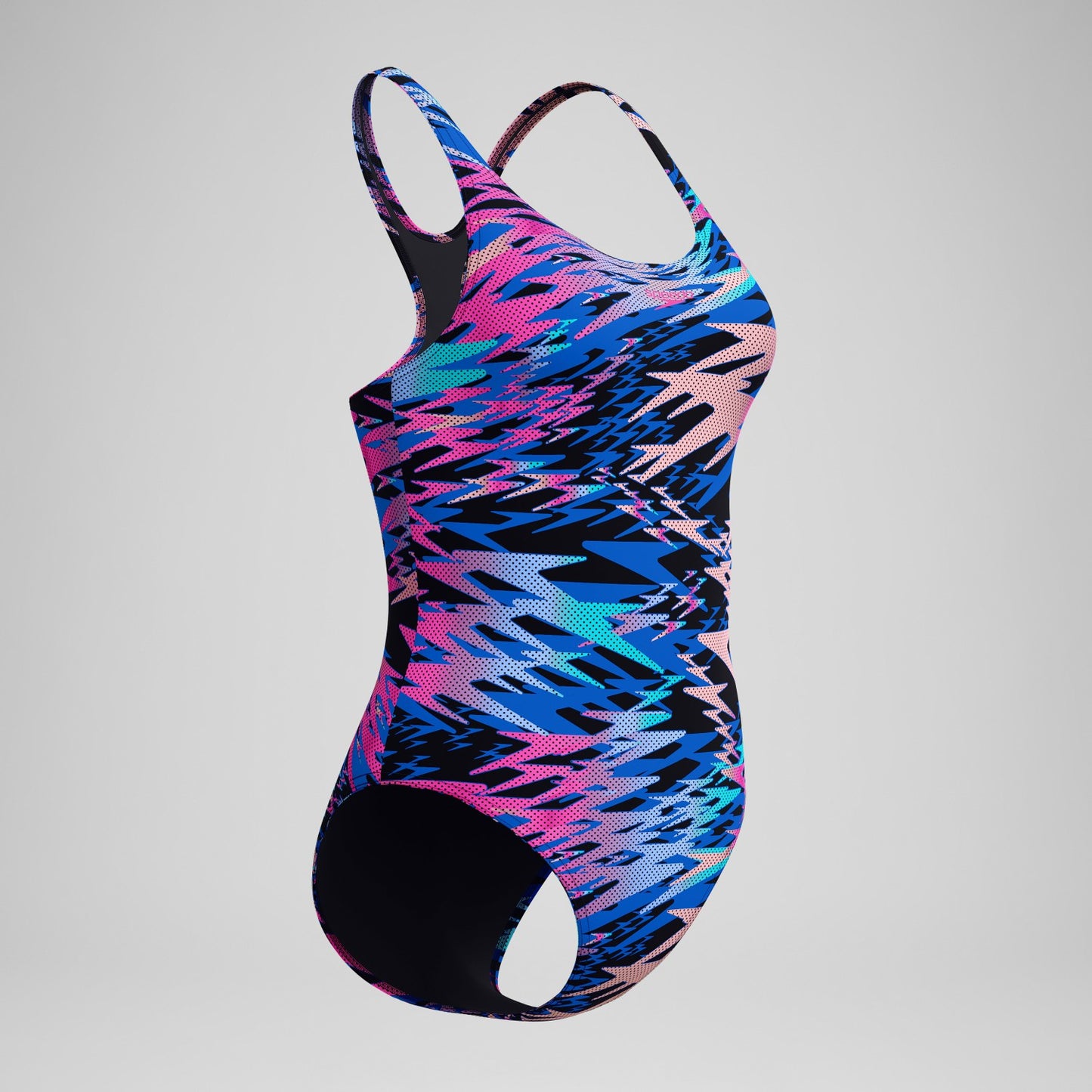Hyperboom Printed Medalist Swimsuit Blue/Pink - Speedo