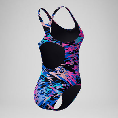 Hyperboom Printed Medalist Swimsuit Blue/Pink - Speedo