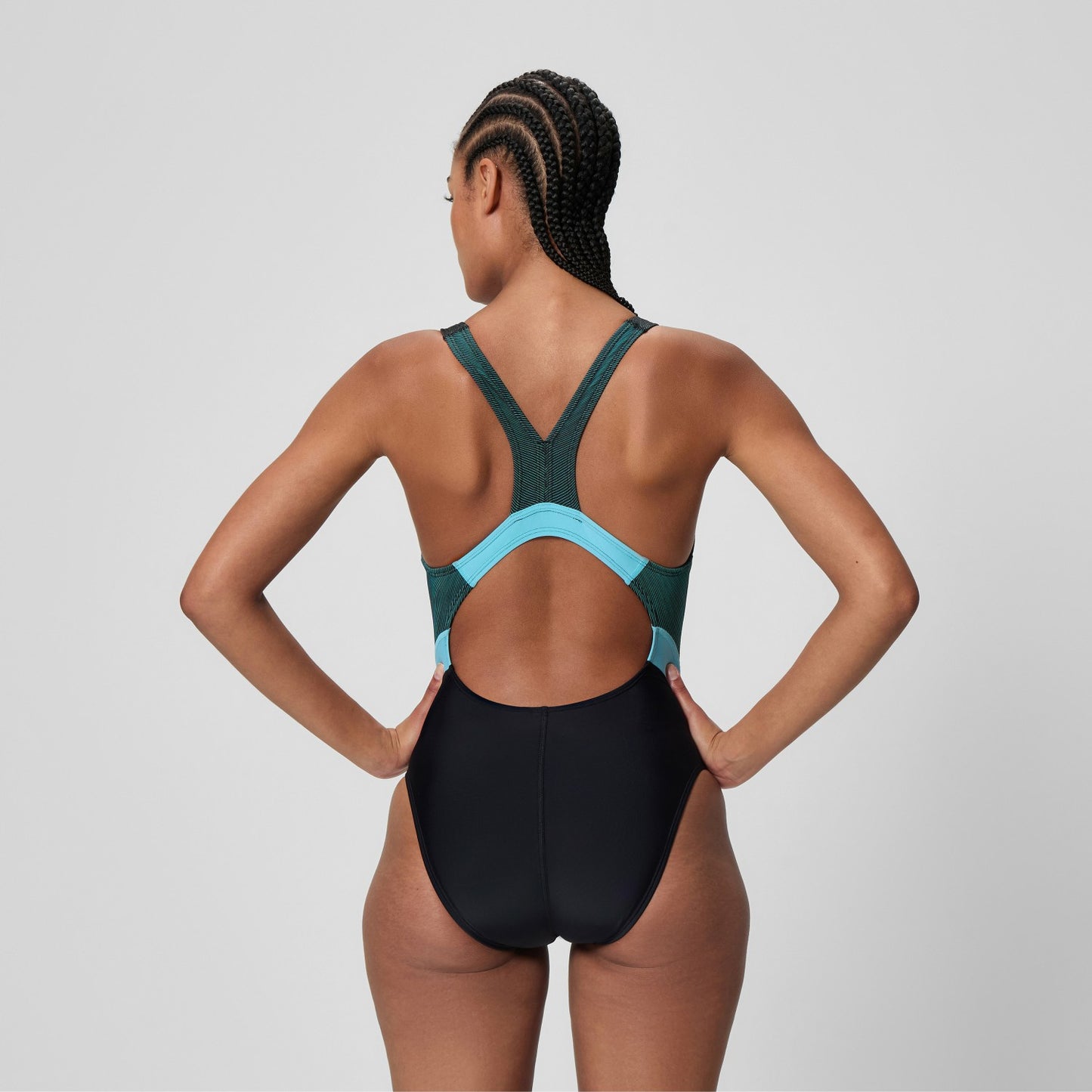 Quantum Rib Splice Swimsuit Black/Blue - Speedo