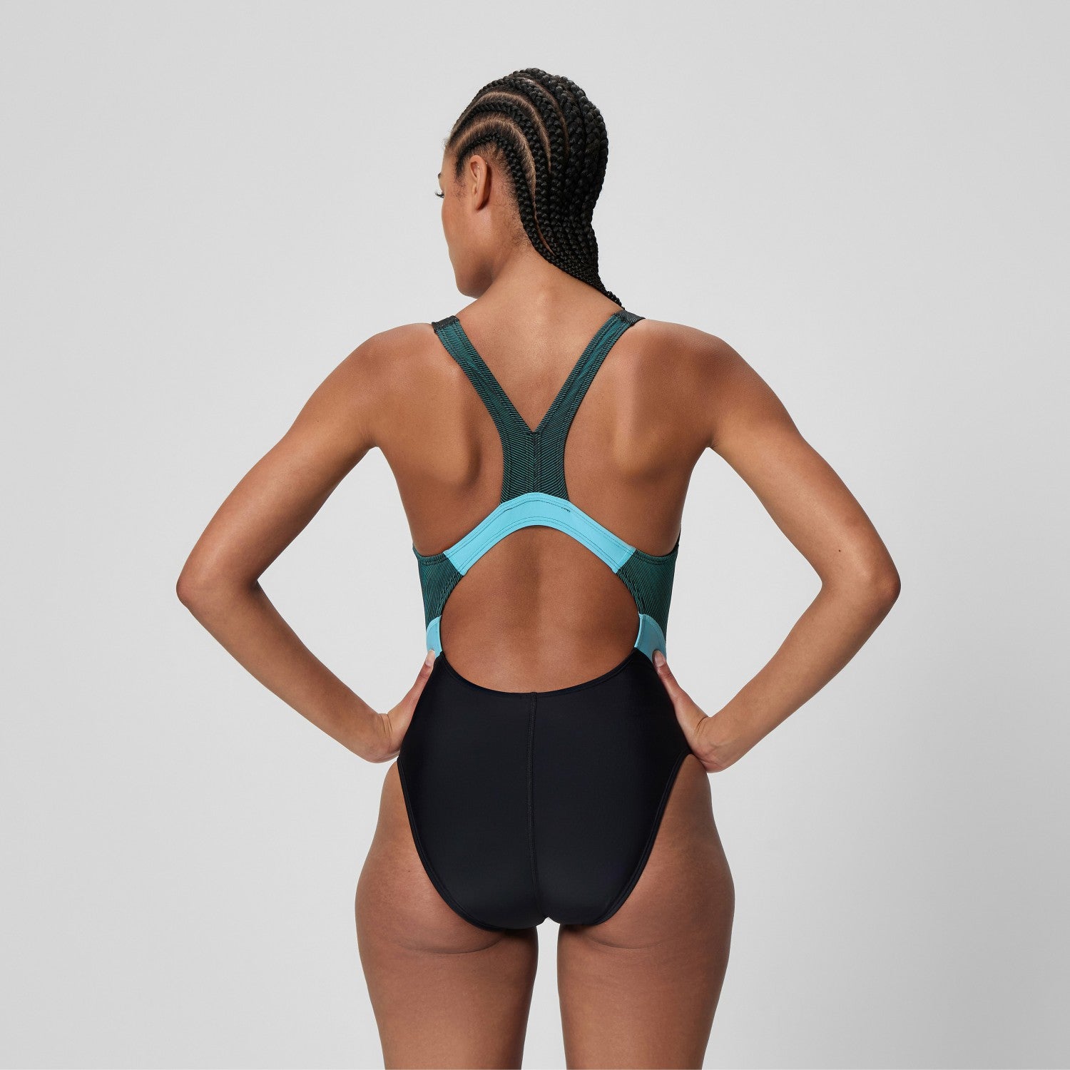 Quantum Rib Splice Swimsuit Black/Blue - Speedo