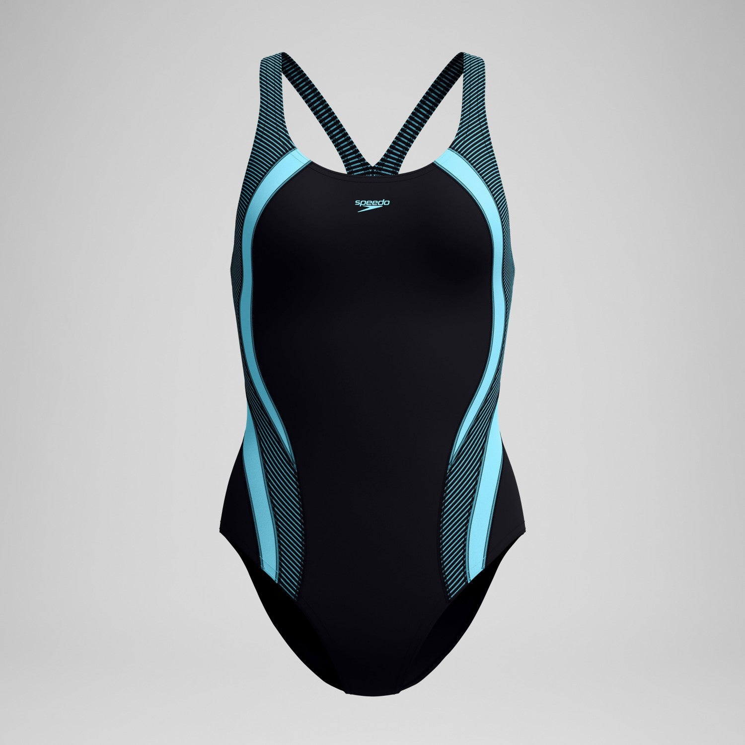 Quantum Rib Splice Swimsuit Black/Blue - Speedo