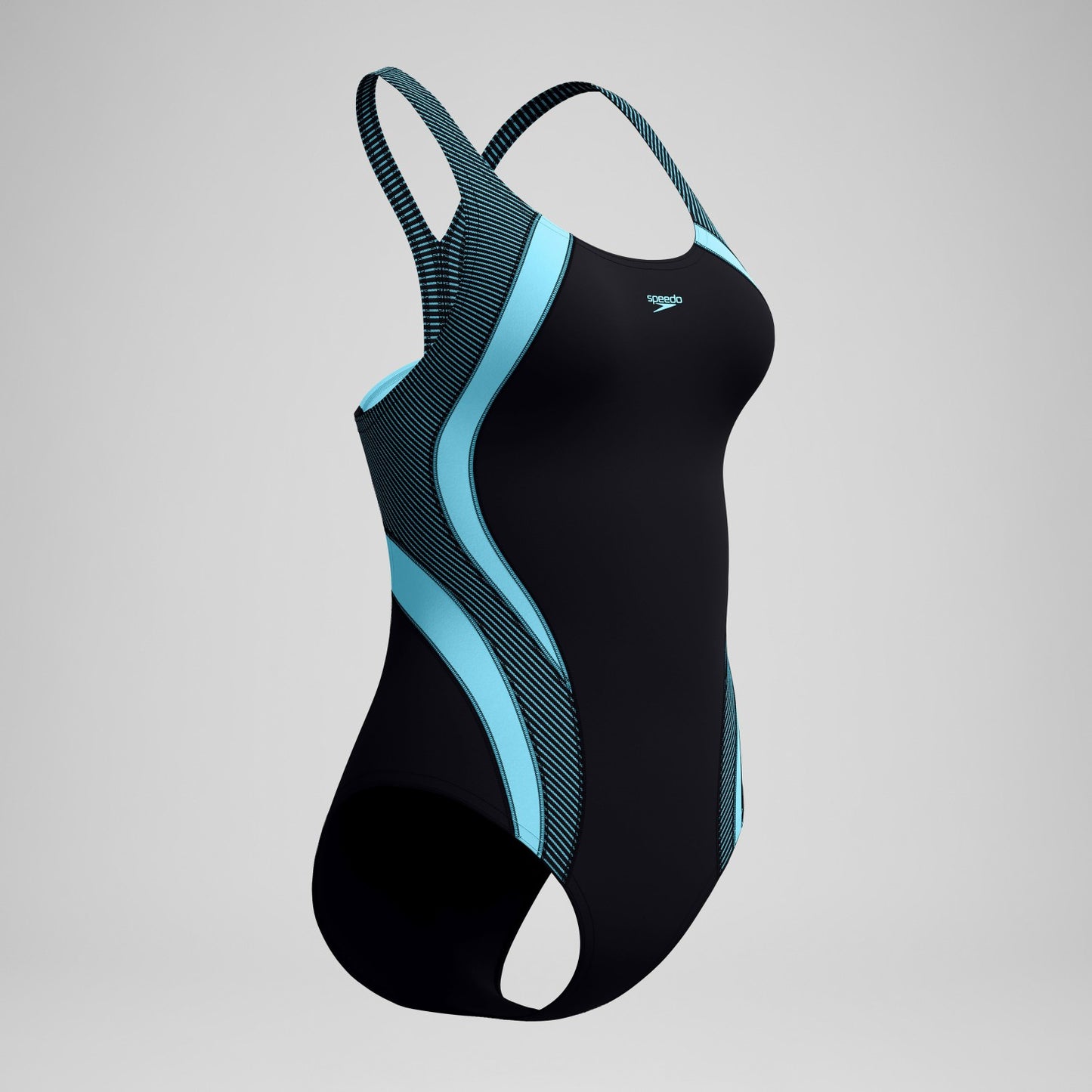 Quantum Rib Splice Swimsuit Black/Blue - Speedo