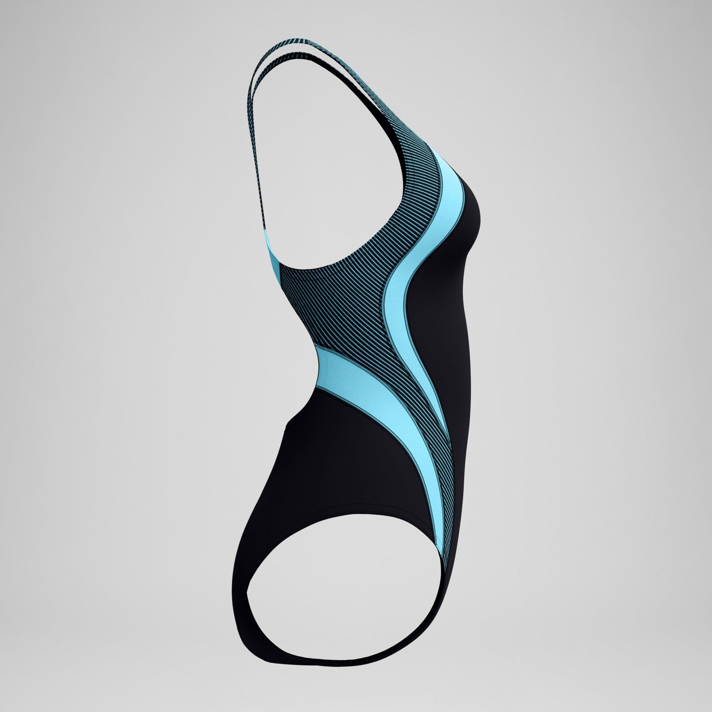 Quantum Rib Splice Swimsuit Black/Blue - Speedo