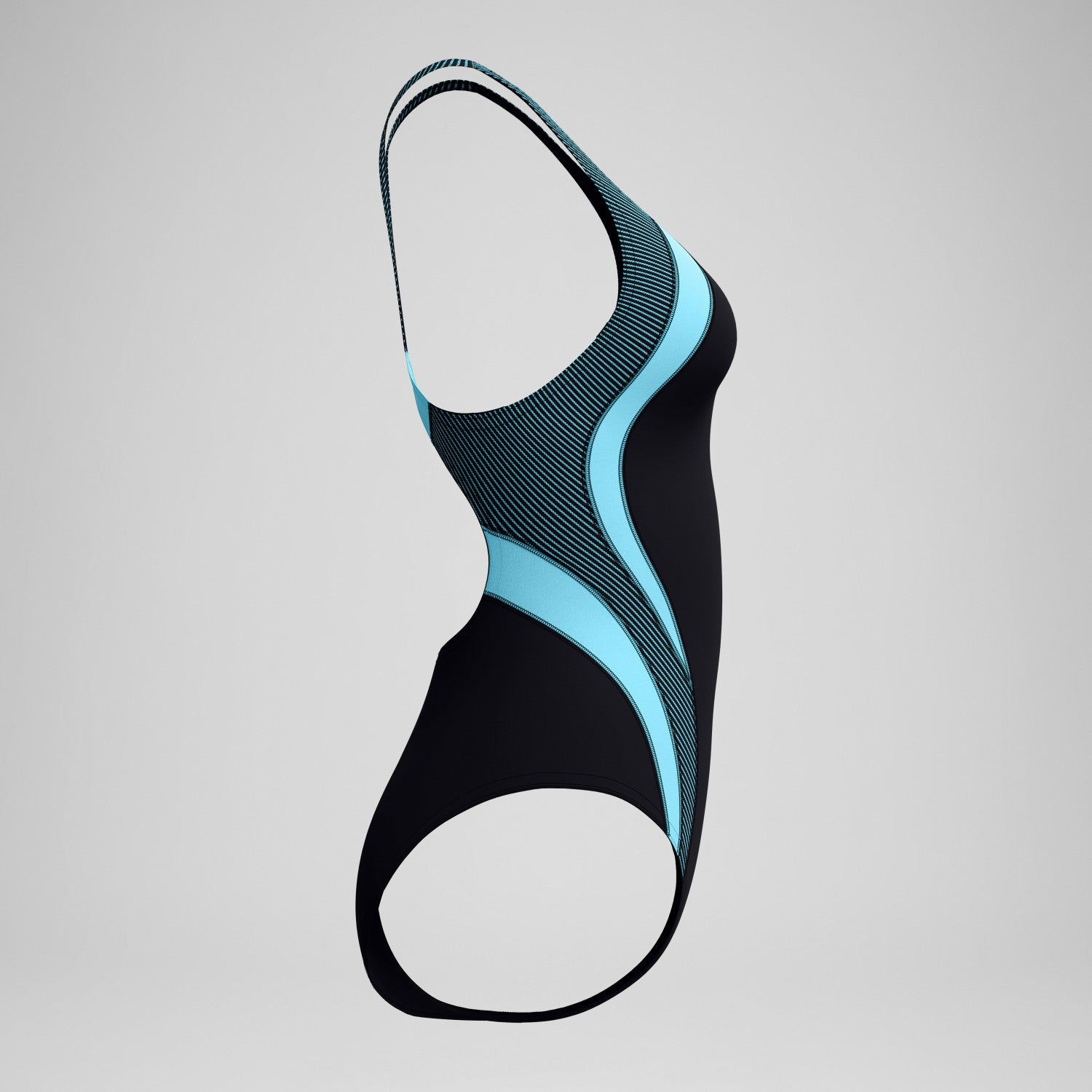 Quantum Rib Splice Swimsuit Black/Blue - Speedo