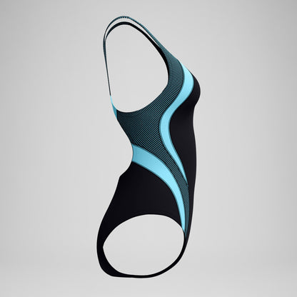 Quantum Rib Splice Swimsuit Black/Blue - Speedo