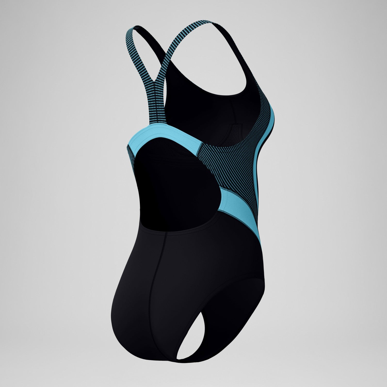 Quantum Rib Splice Swimsuit Black/Blue - Speedo