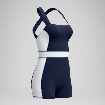 Jetstream Colourblock Legsuit Navy/White - Speedo