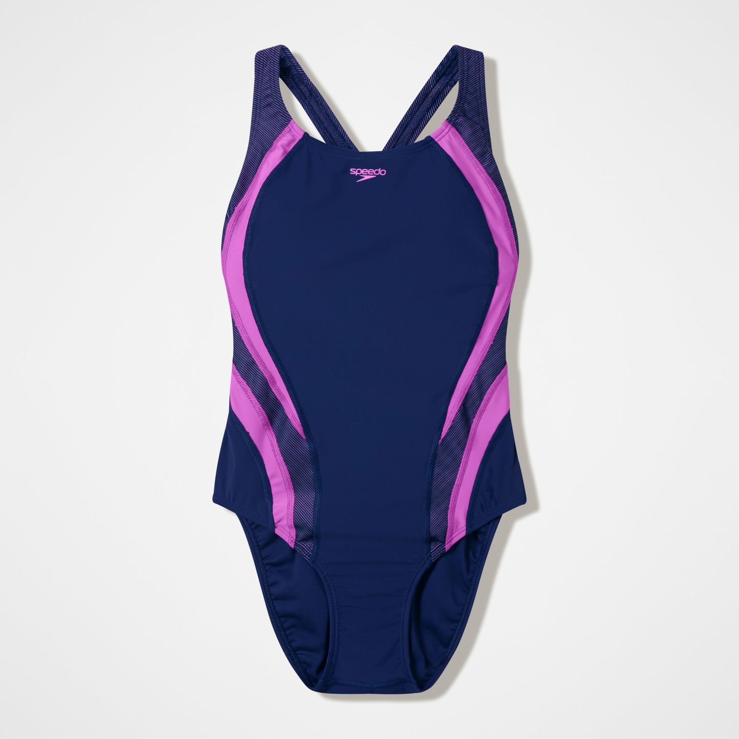 Quantum Rib Splice Swimsuit Navy/Pink - Speedo