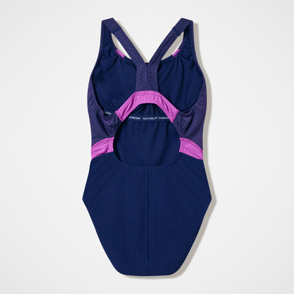 Quantum Rib Splice Swimsuit Navy/Pink - Speedo