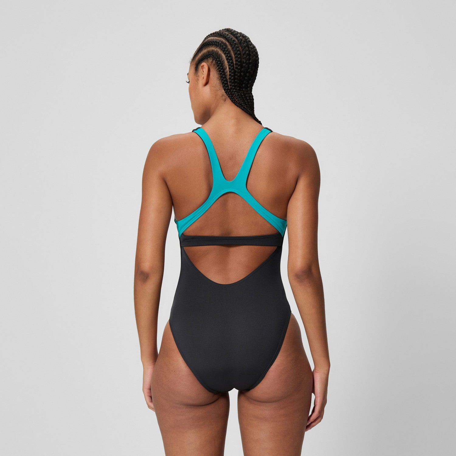Solid Flex Band Swimsuit Black/Turquoise - Speedo