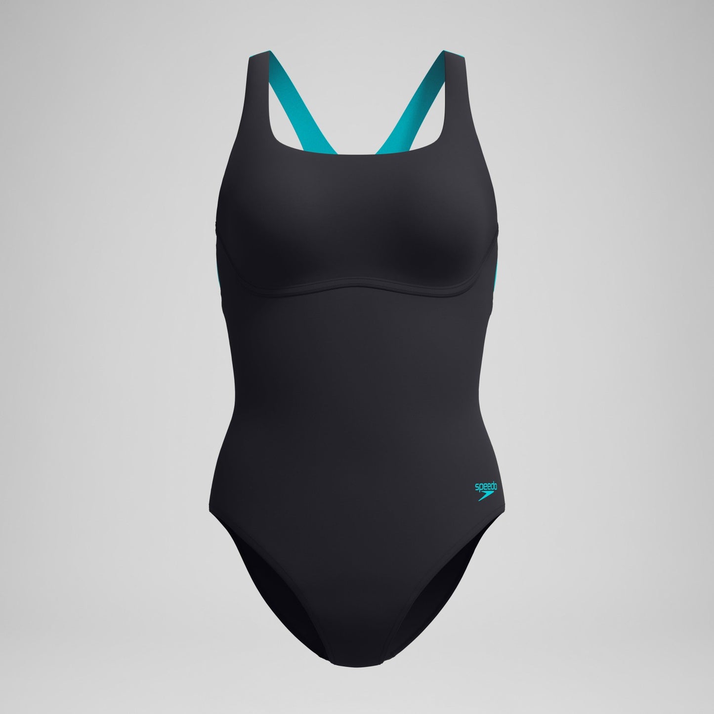 Solid Flex Band Swimsuit Black/Turquoise - Speedo
