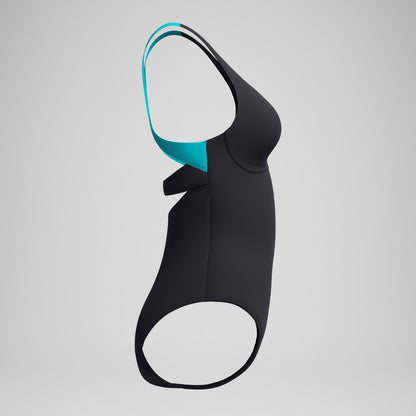 Solid Flex Band Swimsuit Black/Turquoise - Speedo
