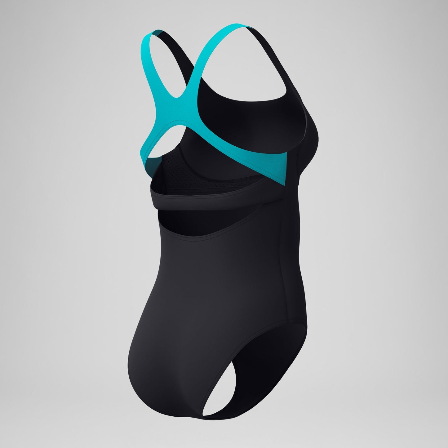 Solid Flex Band Swimsuit Black/Turquoise - Speedo