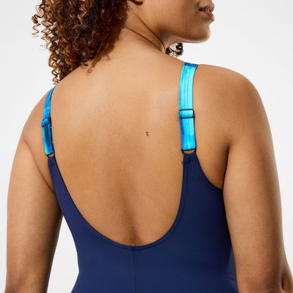Luna Lustre Printed Swimsuit Navy - Speedo