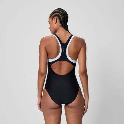 Colourblock Racerback Swimsuit Black/White - Speedo