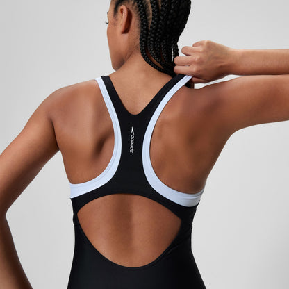 Colourblock Racerback Swimsuit Black/White - Speedo