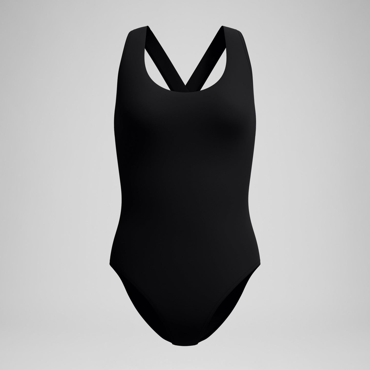 Solid Scoop Neck Swimsuit Black - Speedo