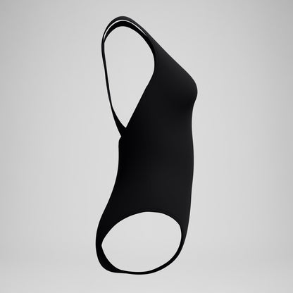 Solid Scoop Neck Swimsuit Black - Speedo
