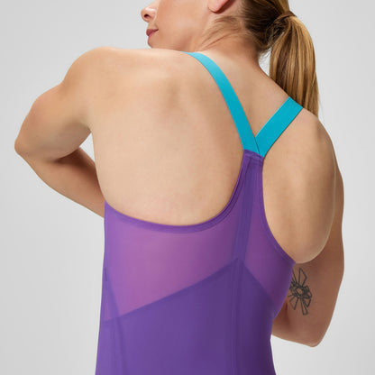 Fastskin LZR Pure Valor 2.0 Closedback Kneeskin Purple/Blue - Speedo