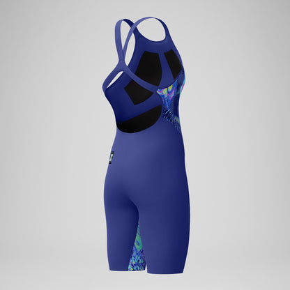 Fastskin LZR Pure Valor 2.0 Openback Kneeskin Blue/Navy - Speedo